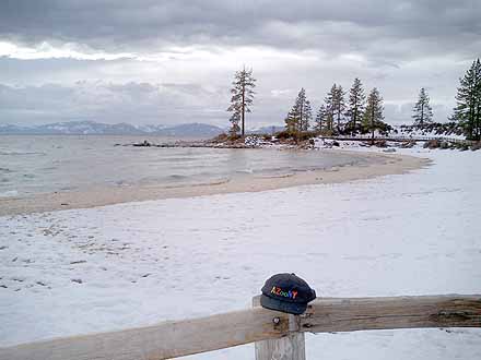 wooden structures, sand and water