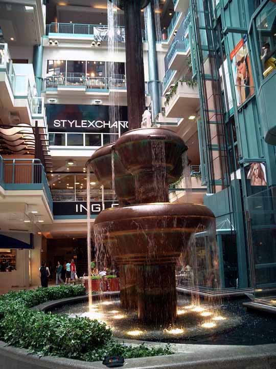 underground fountain and shops