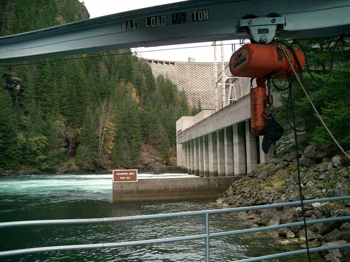 crane over water by dam