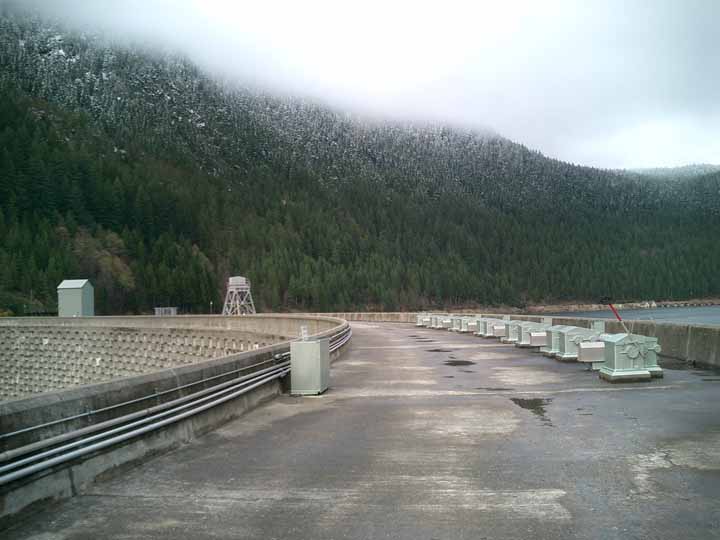 Dam Path with Snow Hills
