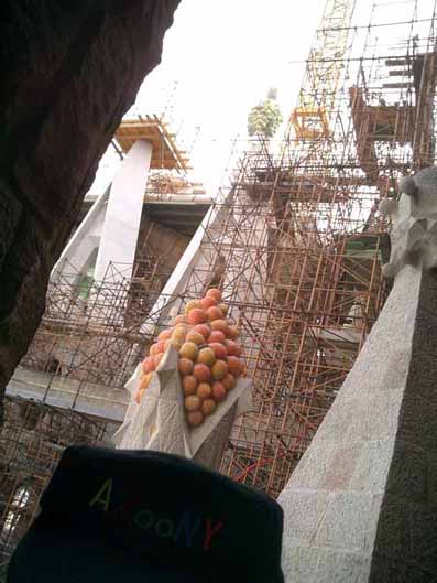window view near the top of Sagrada Familia