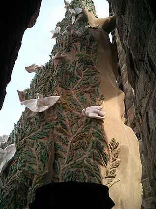 Sagrada Familia Church Doves on Tree