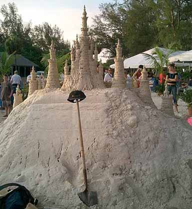 sand castle hat on a shovel