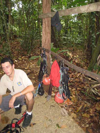 zipline gear, ropes, buckles